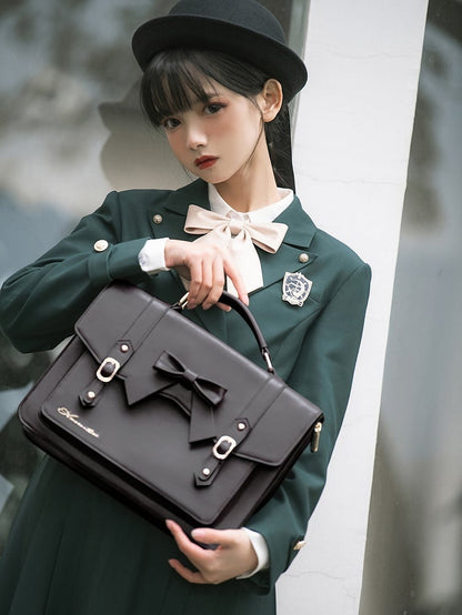 Dark Green JK Uniform Notched Collar Blazer