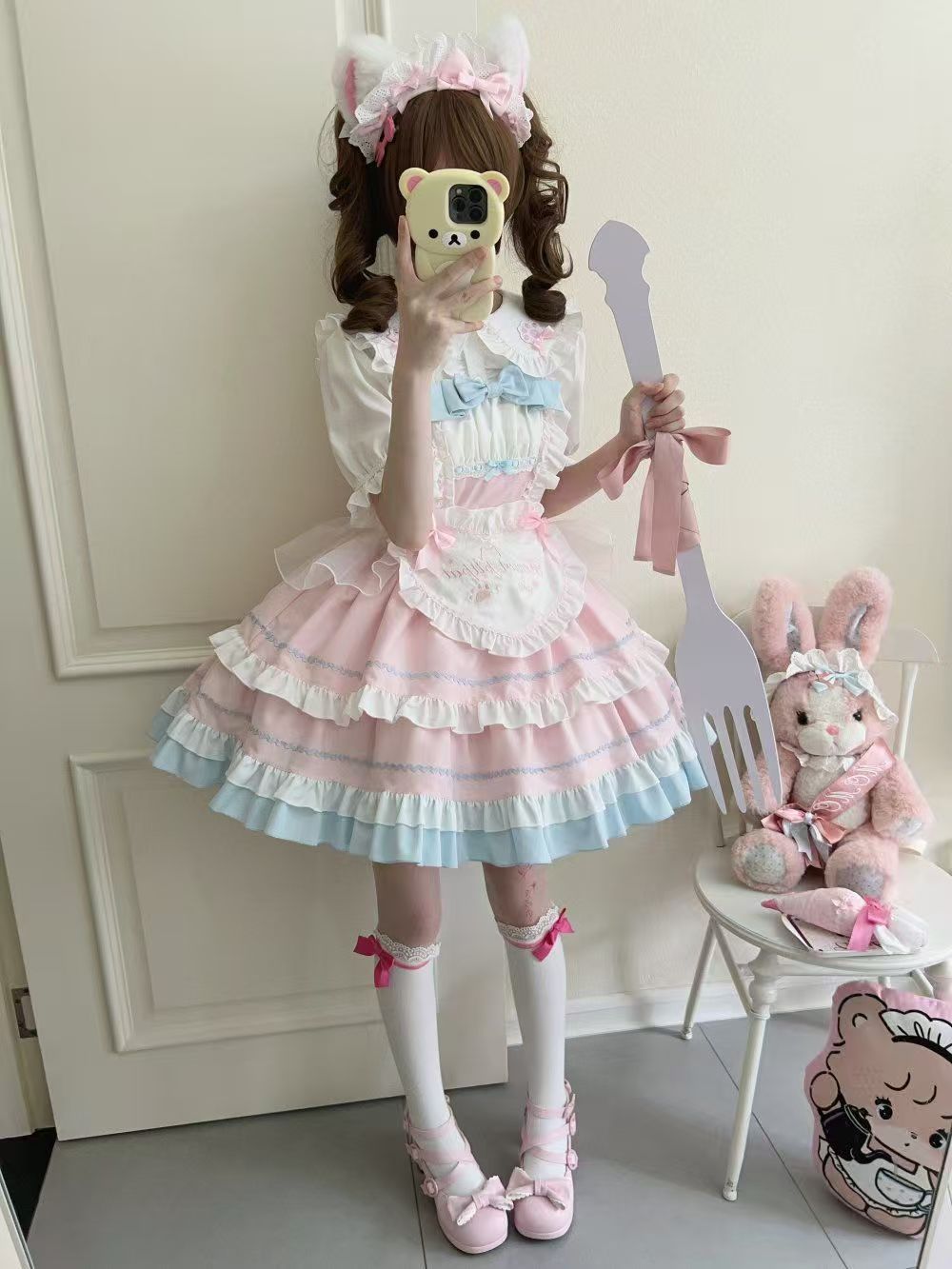 Lolita Cat Ear Story Sweet JSK Suspender Dress