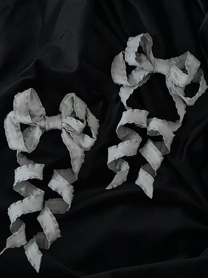 Details Ribbon 9 Twist – Lolita Color Ruffled Bow Hairclip