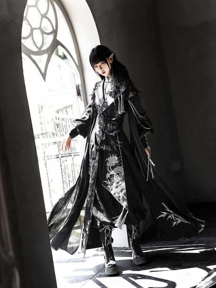 Dragon-Print Waist Corset for Layering - Unknown Star