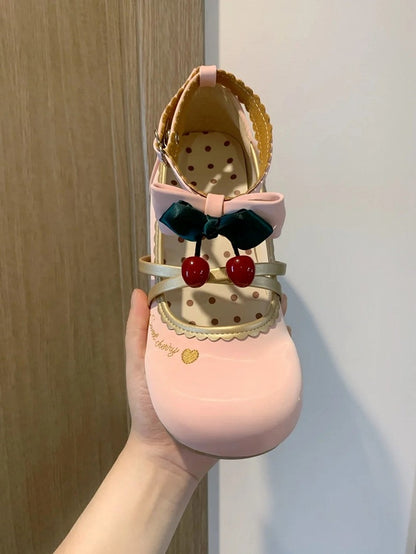 Straps Scalloped Shoes Height Sweet Crisscross Lolita Delicate Heel 2cm/3.5cm Pink Edging -