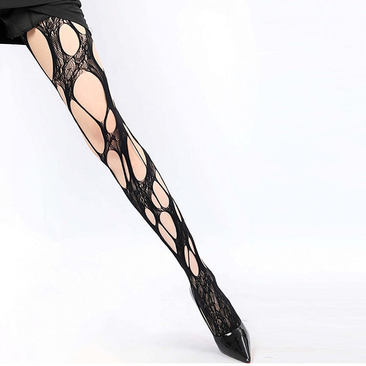 ブラック / ホワイト / グレー / ブラウン カットアウト フィッシュネット タイツ