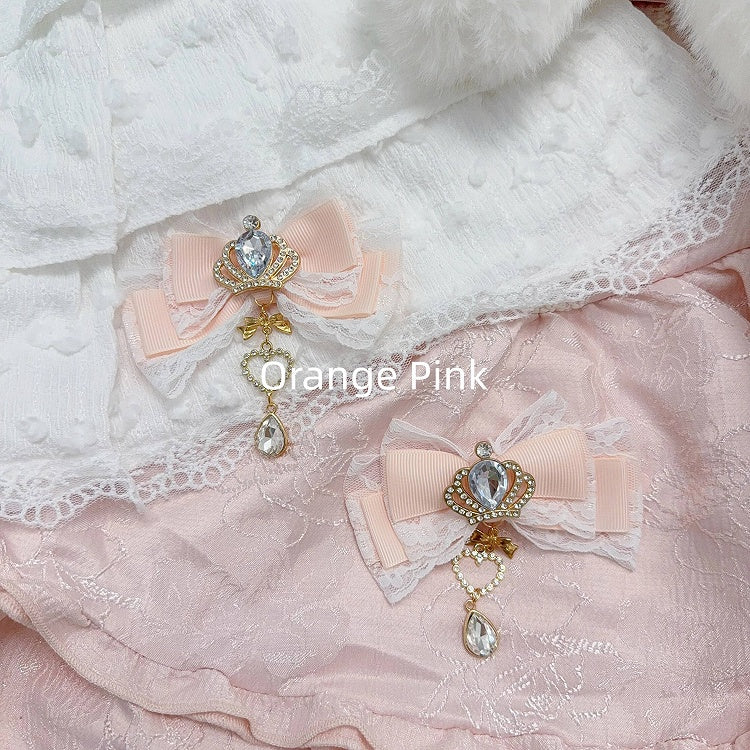 Rhinestone Clip 11 Crown Colors Kei Hair Bow Jirai