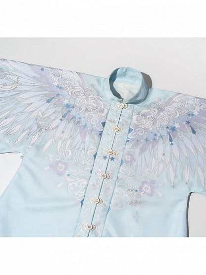 Han Lolita Angel Wings Embroidery Pipa Sleeves Top - ZhiXiYue