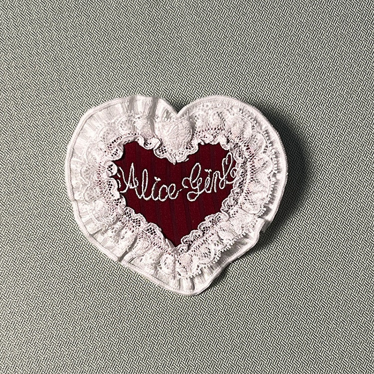 Red Black Purple Heart-shaped Pink Brooch Champagne /