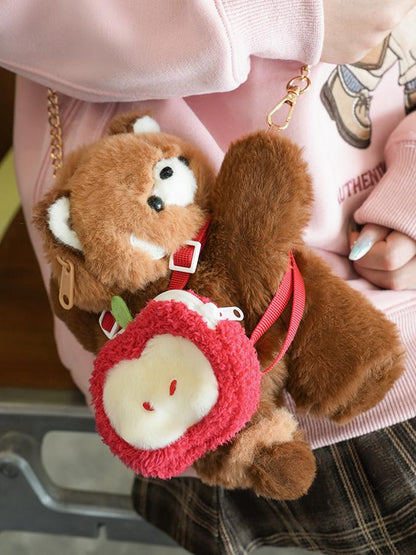 Purse Adorable Apple-Shaped Chain Key Plushie Coin