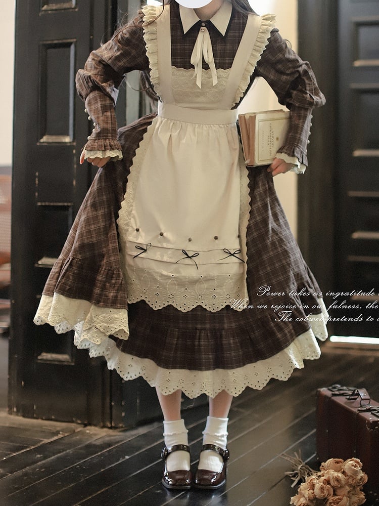 Spitzenschürze Dekoration Bowknot Trim mit Beige