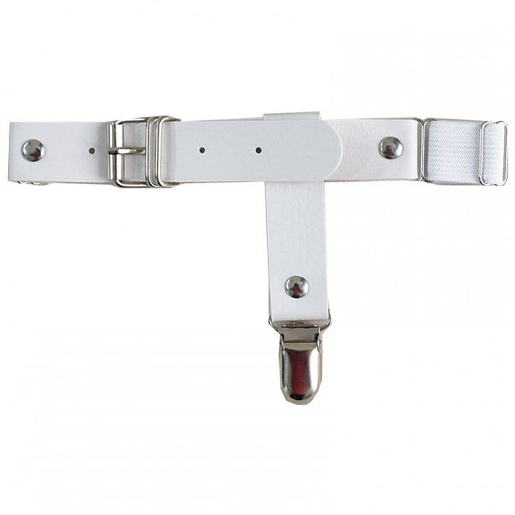 PU Buckle Garter Black/White