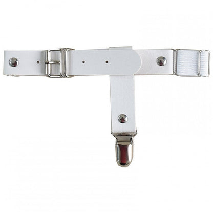 PU Buckle Garter Black/White