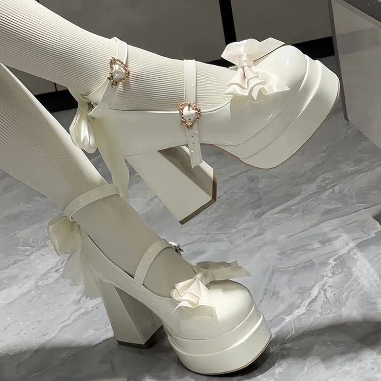 with Details Janes Sweet Lolita Mary White Snap Bow Heart