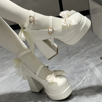 with Details Janes Sweet Lolita Mary White Snap Bow Heart