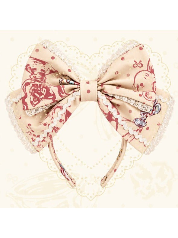 Beige Short Sleeve Halter Lolita OP Dress with Popcorn Bear Theme & High Waist, Long/Short Version - Sweet Dream