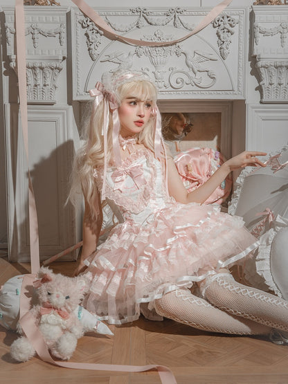 Lace-Trimmed Corset Jumper Skirt with Heart Bodice - Mademoiselle Pearl