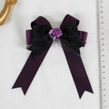 Rose Bowknot Lolita Schwarz Gothic Haarspange Lila und