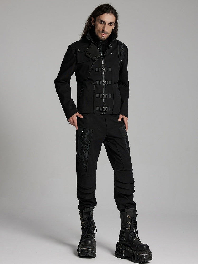 Black Men's Cyberpunk Deconstruction Jacket