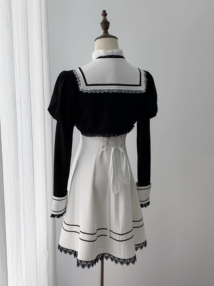 Black Jirai Kei Long Sleeve Bolero with Chain Accents - Ekomi