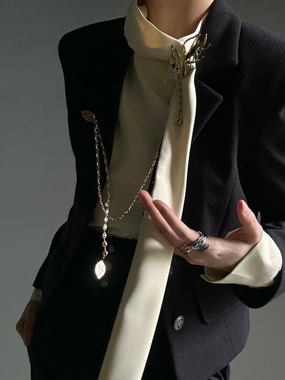 Butterfly Golden Brooch Charm Detachable Prince Chain with