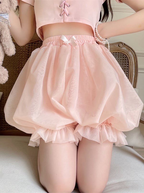 Bloomers Pink Puffy Lolita Organdy