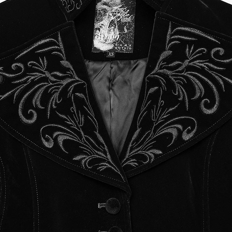 Black Gothic Exquisite Embroidered Coat
