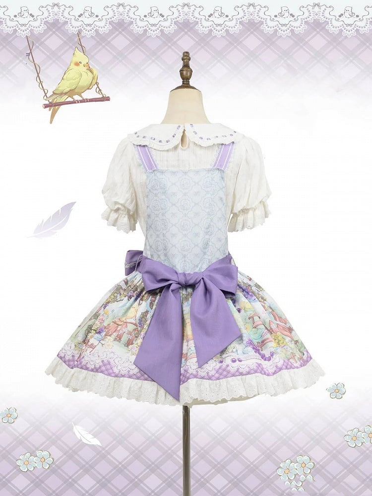 Grapes Overall Parrot Sweet Print Lolita Dress and Cute