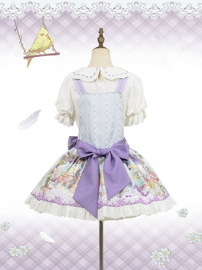 Grapes Overall Parrot Sweet Print Lolita Dress and Cute