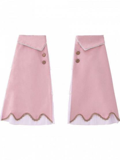 and Dark Warmers Gold-Tone Buttons Trim Leg Lace with Blue/Pink