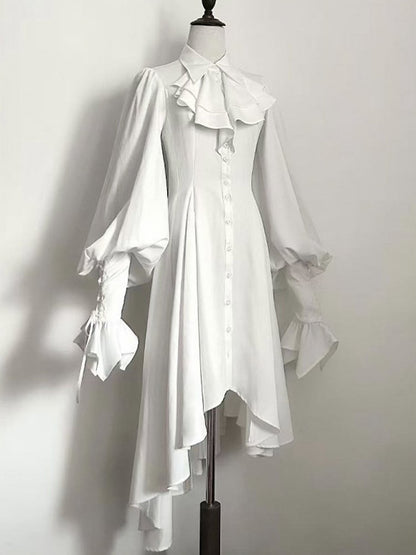 Shirt Foldover Cascading White Long Version Collar Ouji Lolita Extended Jabot