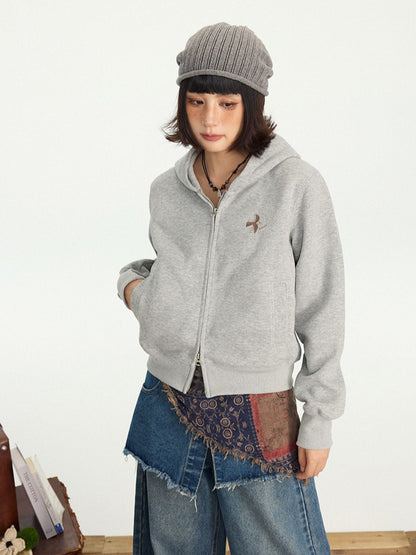 Hoodie Options Placket Zipper Gray Double-Pull 3