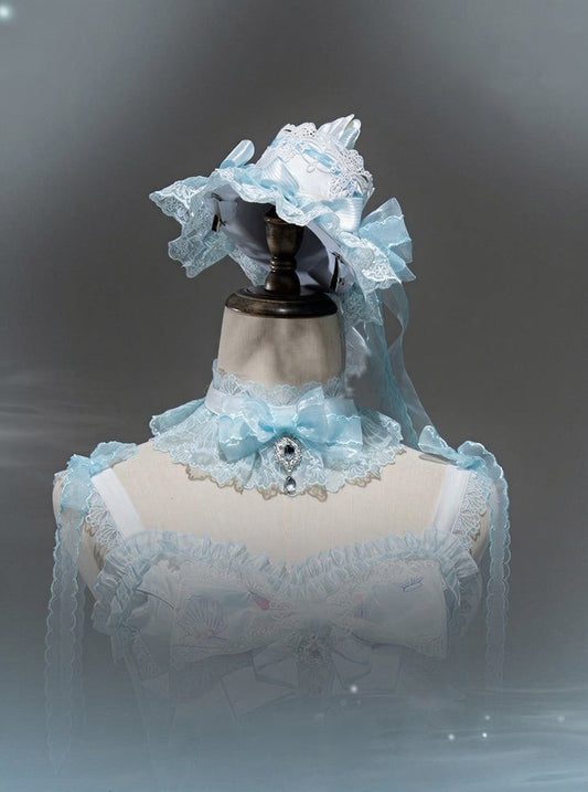 Shell Accent Blue Lace Mini Hat Sweet - Mewroco