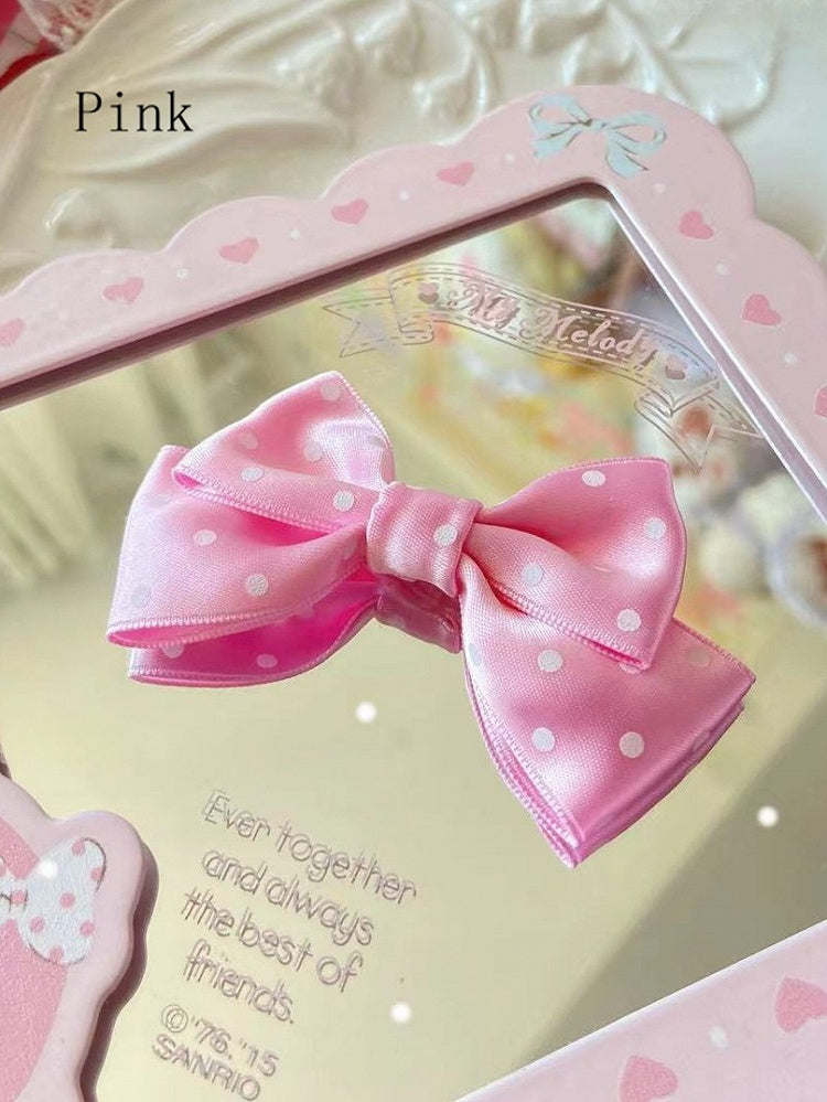 10 Color Bowknot Hairclip Pattern Polka-dot Options