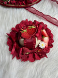 Strawberry Mini Trim Lace Decorations Lolita Hat Red Sweet