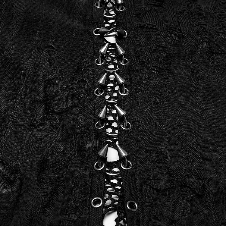 Knitted Black Decadent Coat Gothic Asymmetric