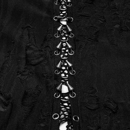 Knitted Black Decadent Coat Gothic Asymmetric