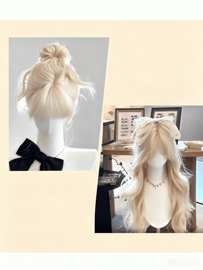 Light Blonde 65cm Wavy Air-Bang Wig - Meow Island Wig