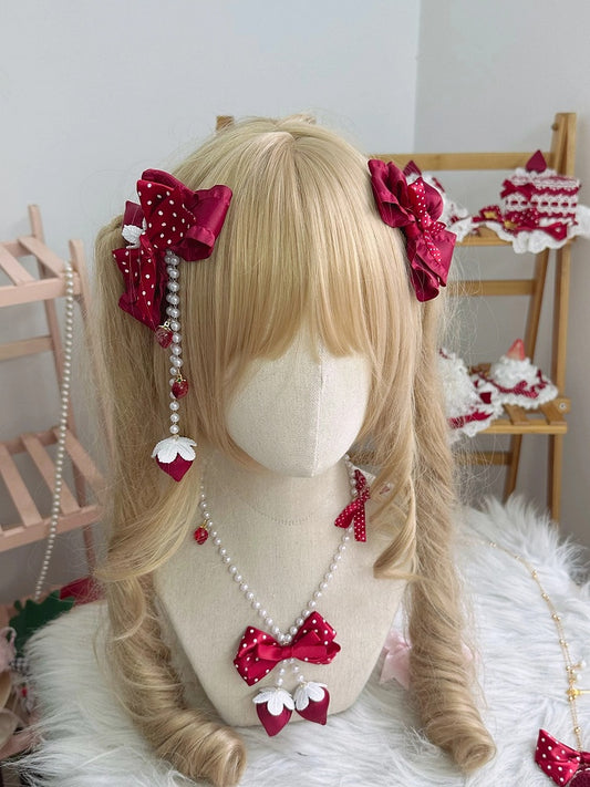 Dot Hair Clip Red (Single) Polka Strawberry