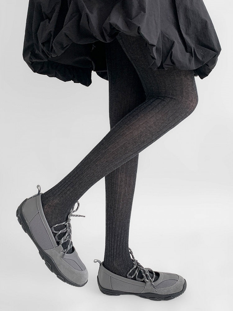 (5 Fine Knit Colors) Tights Ribbed