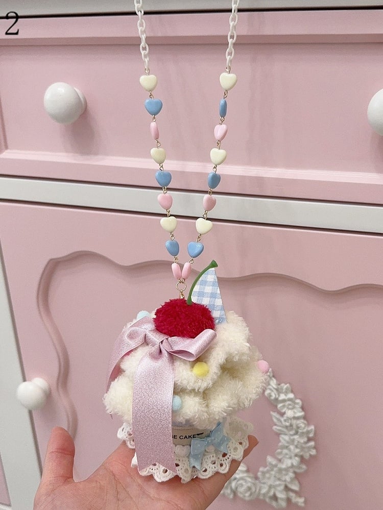 ネックレスビーズオプション5ペンダントぬいぐるみケーキ