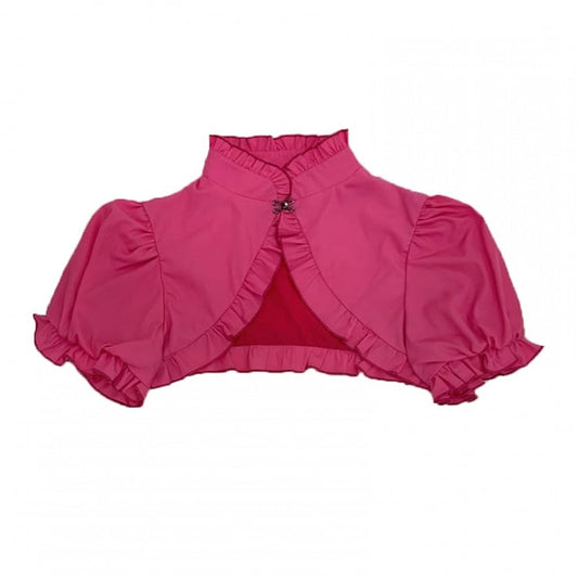 Gothic Rose Pink Top Bolero Ruffled with Lolita Decorative Clasp