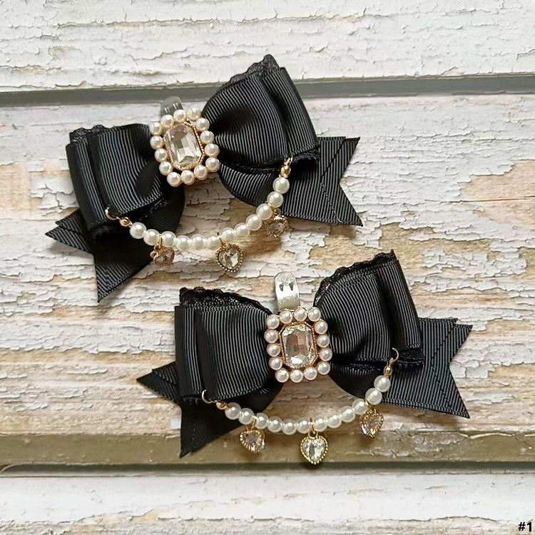 Options Jirai Shoe 8 Pearl Chain Large Bowknot in Clips Color Kei Size