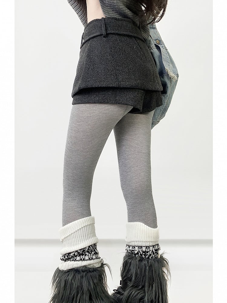 Y2K with Set Waist Belt Skort Design Low Dark Gray