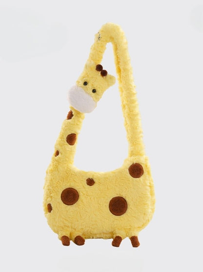 Umhängetasche Plüsch Gelbe Giraffe