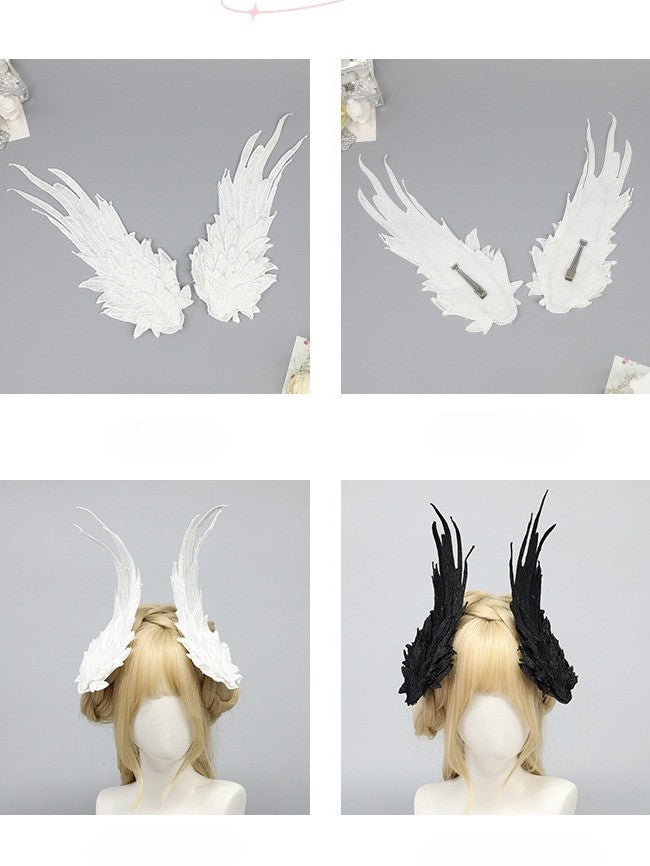 Hairclips Wing White/Black