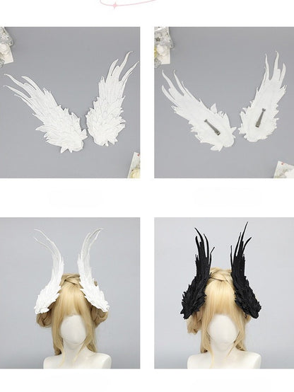 Hairclips Wing White/Black