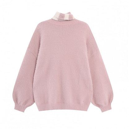Ghost Sweater Pattern Scarf Striped with Pink/Black/Red Kawaii