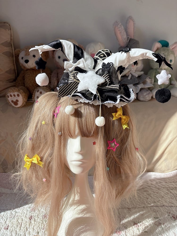 Pom-Pom and Multiple with Colors Bowknot Clown – Decorations Options Hat