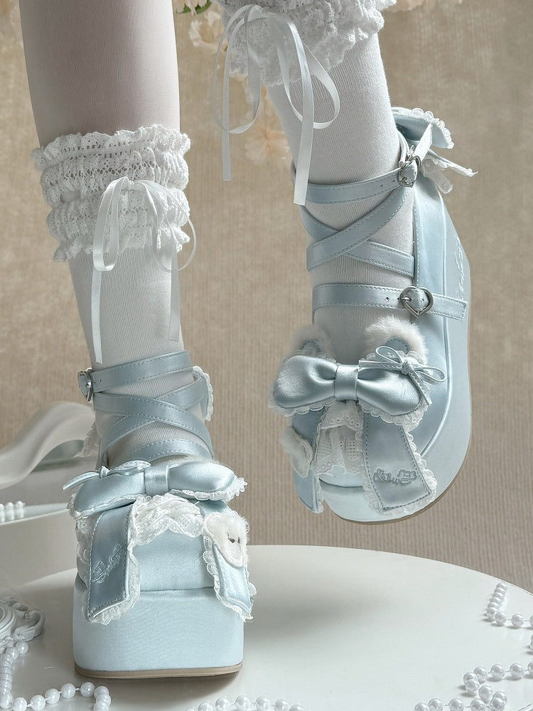 Ear Plush Sweet Accents Blue Platforms with Lolita Bear