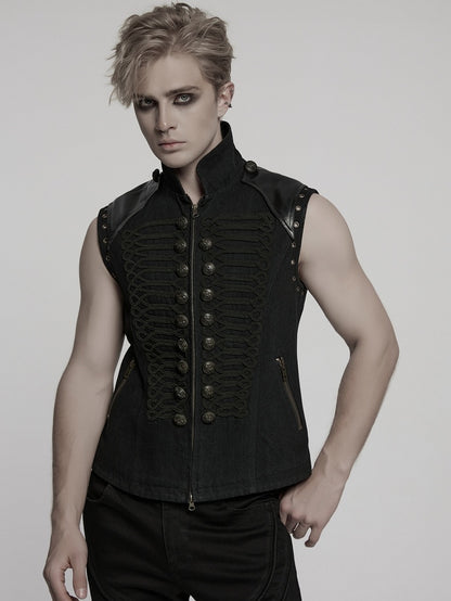 Tie Black Steampunk Shirt Men's