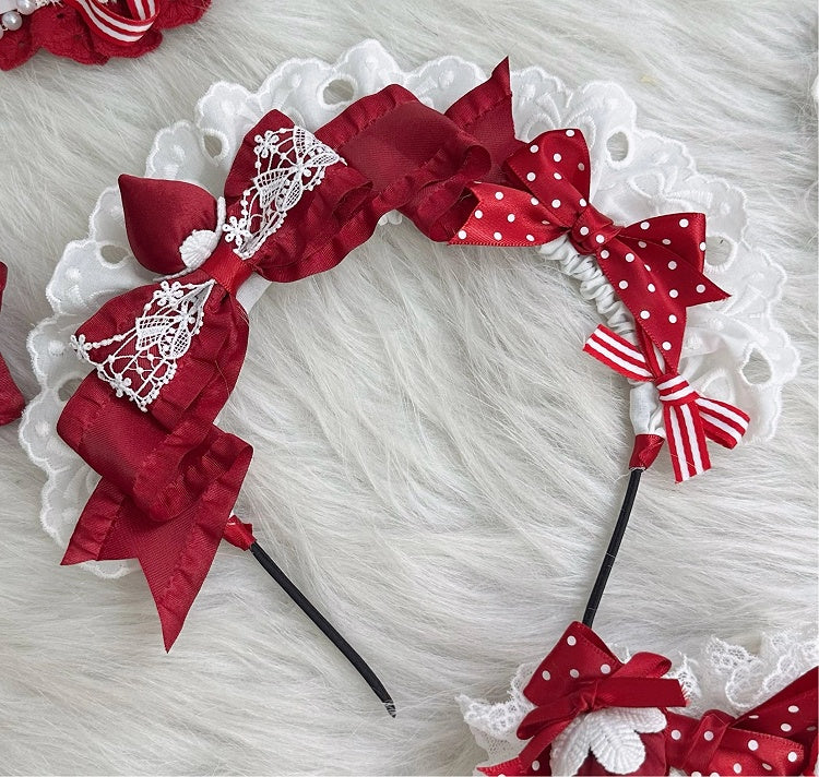 KC Red Polka Lace Dot White