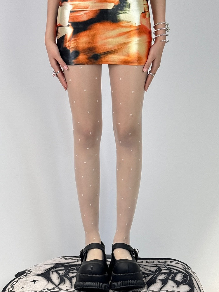 Tights Pattern Black/White Polka-dot