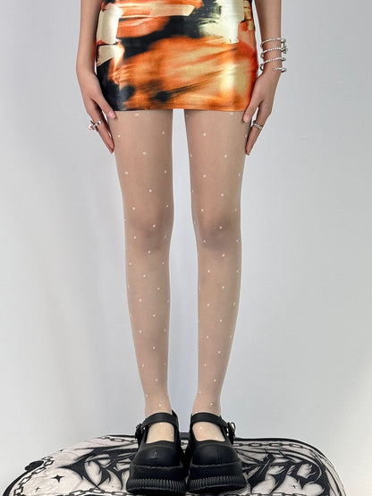 Tights Pattern Black/White Polka-dot